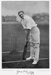 C.B. Fry, aus Berühmte Kricketspieler und Kricketplätze, veröffentlicht von Hudson und Kearns, 1895